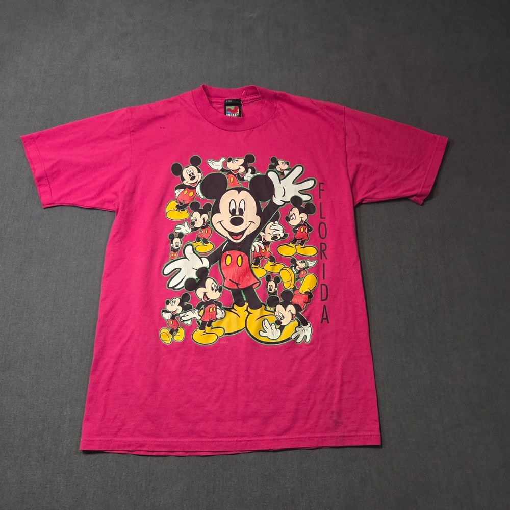 Mickey Unlimited T-Shirt Mens M Pink Vintage Florida Disney Graphic Tee 90s